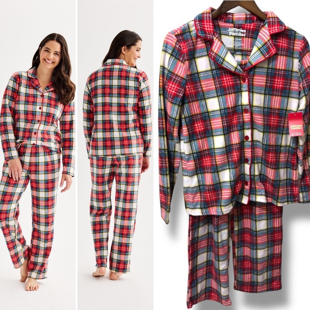 Jammies For Your Families | NWT Red Plaid Flannel Fleece Pajama Set (size S)